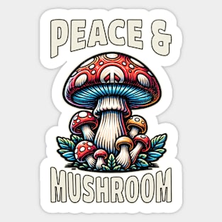 Peace & Mushroom Sticker